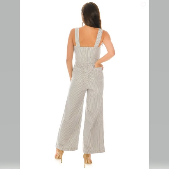 ROLLAS Sailor Striped Jumpsuit in Blue and White Cotton NWT - Picture 5 of 14